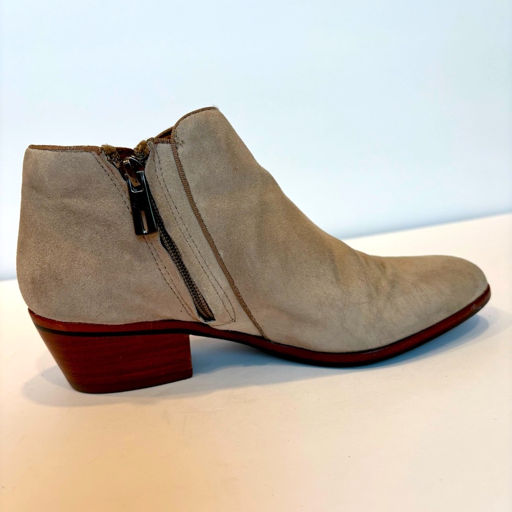 Womens Sam Edelman Lue Suede Ankle Booties – Tan – Size 7